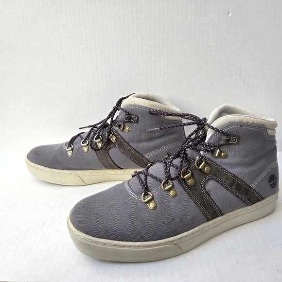 Timberland Boots Mens 10.5 Gray Dauset Hiker Canvas Chukka Ankle Casual Shoes main image 6